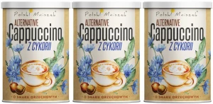 3 x Polski Mniszek Cappuccino z Cykorii o smaku orzechowym 150 g - Bezkofeinowe Pyszny Delikatny Smak