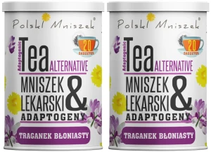 Zestaw 2x Polski Mniszek Herbata z Mniszka lekarskiego z Adaptogenami – Traganek błoniasty 20 saszetek - Serce Odporność