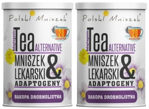 Zestaw 2x Polski Mniszek Herbata z Mniszka lekarskiego z Adaptogenami – Bakopa drobnolistna 20 saszetek - Pamięć Koncentracja