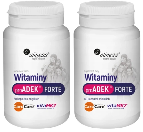 Aliness Witaminy ProADEK FORTE - 2 sztuki - łącznie 120 kapsułek - Kości Odporność Kompleks witamin (id: 9289)