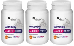 Aliness Witaminy ProADEK FORTE - 3 sztuki - łącznie 18apsułek - Kości Odporność Kompleks witamin