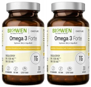 2 x Biowen Omega 3 Forte - 2 sztuki - łącznie 60 kapsułek EPA DHA na Mózg i Pracę Serca