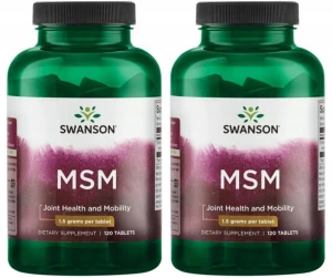 2x Swanson MSM TruFlex 1500mg 120 tabletek Methyl - Sulfonyl - Methane na Stawy Stany zapalne