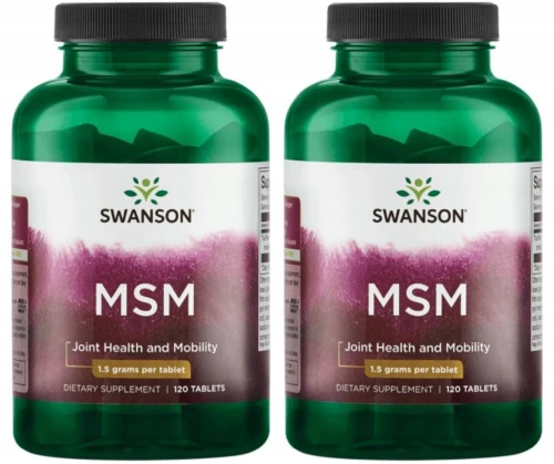 2x Swanson MSM TruFlex 1500mg 120 tabletek Methyl - Sulfonyl - Methane na Stawy Stany zapalne (id: 9315)