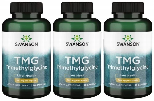 3 x Swanson TMG Betaina 500mg 90 kapsułek Wspomaga Zdrową Pracę Wątroby (id: 9318)