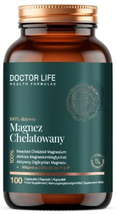 Magnez Chelatowany 100% Aktywny 100 kapsułek Diglicynian magnezu Magnesium bisglycinate Magnez z B6 P-5-P Aktywny magnez Chelat magnezu