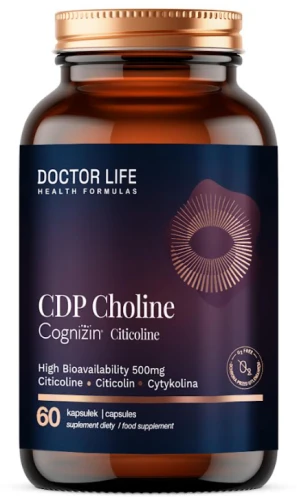 Doctor Life CDP Choline Cognizin Citicoline 500 mg 60 Nootropics Wsparcie koncentracji (id: 9327)