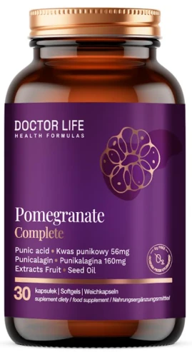 Doctor Life Pomegranate Complete 30 kapsułek Granat Ekstrakt , Kwas punikowy Olej z nasion granatu Pomax (id: 9329)