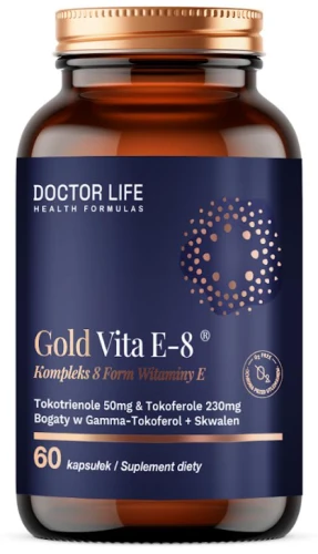 Doctor Life Gold Vita E-8 Kompleks 8 Form Witaminy E 60 Tokotrienole  Tokoferole Gamma tokoferol Skwalen (id: 9330)