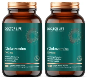 2 x Doctor Life Glukozamina 1700 mg 100 kapsułek Glukozamina Siarczan glukozaminy Wsparcie stawów Układ ruchu