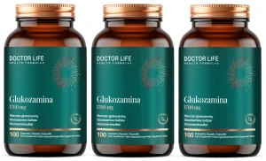 3 x Doctor Life Glukozamina 1700 mg 100 kapsułek Glukozamina Siarczan glukozaminy Wsparcie stawów Układ ruchu