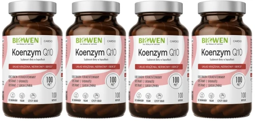 Zestaw 4x Biowen Koenzym Q10 100mg 100 kapsułek - Serce Krążenie Naczynia Krwionośne (id: 8037)
