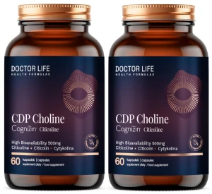 2 x Doctor Life CDP Choline Cognizin Citicoline 500 mg 60 Nootropics Wsparcie koncentracji