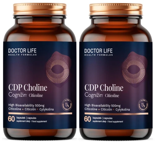 2 x Doctor Life CDP Choline Cognizin Citicoline 500 mg 60 Nootropics Wsparcie koncentracji (id: 9340)