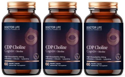 3 x Doctor Life CDP Choline Cognizin Citicoline 500 mg 60 Nootropics Wsparcie koncentracji (id: 9341)