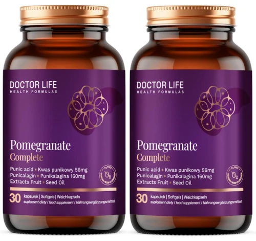 2 x Doctor Life Pomegranate Complete 30 kapsułek Granat Ekstrakt Kwas punikowy Olej z nasion granatu Pomax (1) (id: 9344)