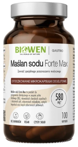 Biowen Maślan Sodu 580mg 100 kapsułek dojelitowych - Układ Pokarmowy Trawienie Jelita (id: 4591)