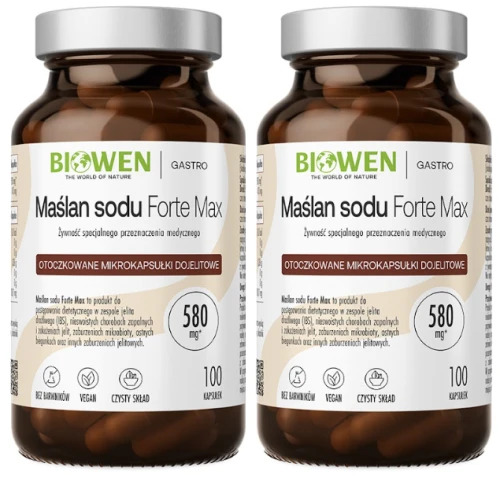 Zestaw 2x Biowen Maślan Sodu 580mg 100 kapsułek dojelitowych - Układ Pokarmowy Trawienie Jelita (id: 8015)