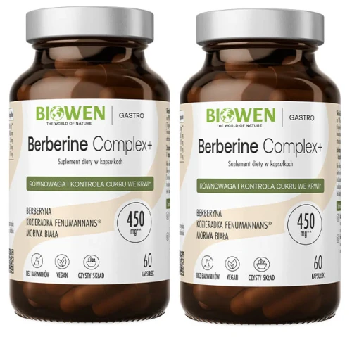 Zestaw 2x Biowen Berberine Complex+ 60 kapsułek - Cholesterol Wątroba Glukoza (id: 8047)