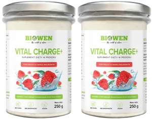 2 x Elektrolity Malinowe Vital Charge+ Biowen 250 g proszek - Kreatyna Magnez Potas 
