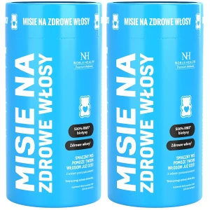 Zestaw 2x Noble Health Misie na Zdrowe Włosy 60 żelek - Wzrost Gęstość Objętość Włosów