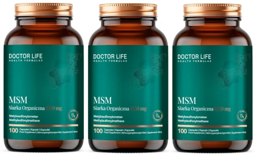 3 x MSM Siarka Organiczna 1400 mg 100 kapsułek Organic Sulfur (id: 9335)