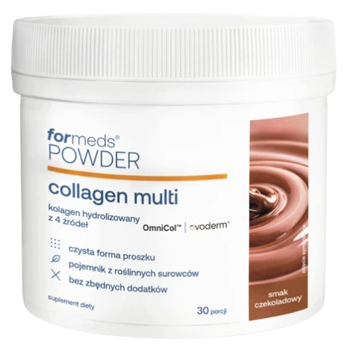 Formeds POWDER Collagen Multi Czekolada 4 źródła kolagenu + Elastyna Glikozaminoglikany 30 porcji Stawy Skóra Chrząstki Kości  (id: 9383)