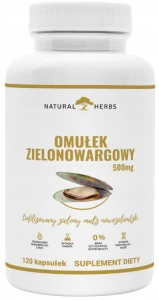 OMUŁEK ZIELONOWARGOWY 500 mg Małża Nowozelandzka Stawy Kości 120 kapsułek 