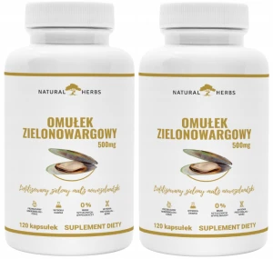 2 x OMUŁEK ZIELONOWARGOWY 500 mg Małża Nowozelandzka Stawy Kości 120 kapsułek