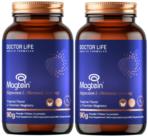 2 x Doctor Life Magtein - L-treonian magnezu w proszku 90 g Mózg Sen Zdolności poznawcze (id: 9392)