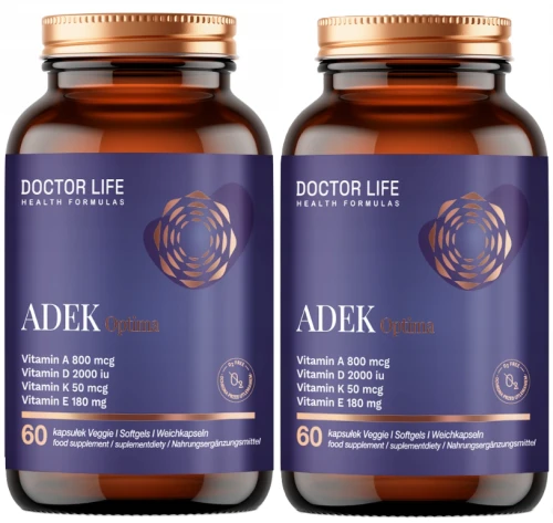 2 x Doctor Life ADEK Optima 60 kapsułek witamina A D E K (id: 9395)