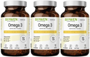 3 x Biowen Omega 3 – 660 mg EPA, 440 mg DHA 90 kapsułek – Omega 3 Serce Mózg