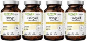 4 x Biowen Omega 3 – 660 mg EPA, 440 mg DHA 90 kapsułek – Omega 3 Serce Mózg