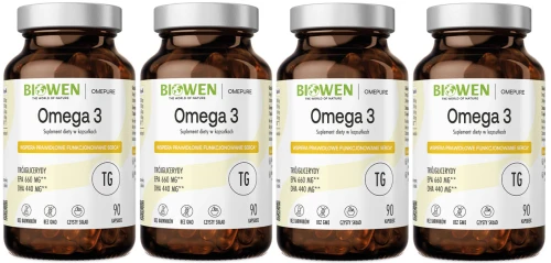 4 x Biowen Omega 3 – 660 mg EPA, 440 mg DHA 90 kapsułek – Omega 3 Serce Mózg (id: 8216)