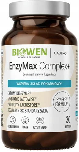 Biowen EnzyMax Complex+ 30 kapsułek Trawienie Żołądek Jelita Wątroba Mikrobiota Antyoksydant (id: 9402)