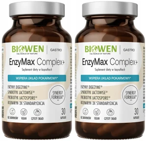 2 x Biowen EnzyMax Complex+ 30 kapsułek Trawienie Żołądek Jelita Wątroba Mikrobiota Antyoksydant
