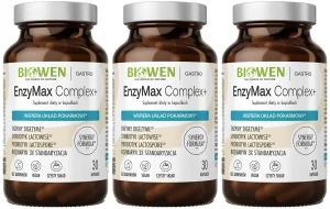 3 x Biowen EnzyMax Complex+ 30 kapsułek Trawienie Żołądek Jelita Wątroba Mikrobiota Antyoksydant