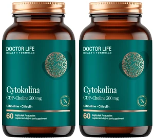 2 x Doctor Life Cytykolina CDP-Choline 500mg 60 kapsułek - Pamięć Koncentracja Skupienie