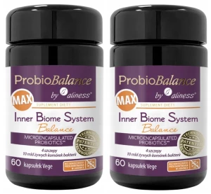 2 x Aliness ProbioBALANCE Inner Biome System Balance MAX 10mld 60 kapsułek VEGE - Układ Pokarmowy Odporność Probiotyk