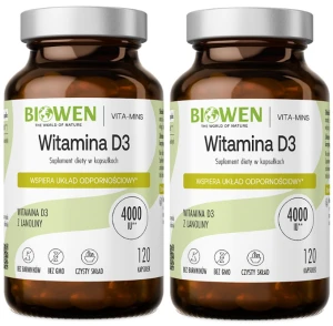 2 x Biowen Witamina D3 120 kapsułek - Odporność Kości Wchłanianie Wapnia