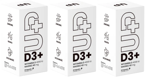 3 x UP Health Pharma UP D3+ 120 kapsułek – Odporność Kości Mięśnie (id: 9440)