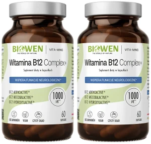 2 x Biowen Witamina B12 Complex+ 60 kapsułek - Koncentracja Pamięć Energia
