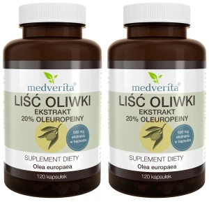 2 x Medverita Liść Oliwki 120 kapsułek - Odporność Opryszczka Grzybica