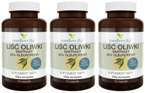 3 x Medverita Liść Oliwki 120 kapsułek - Odporność Opryszczka Grzybica