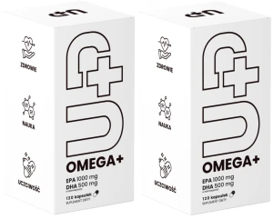 2 x UP Health Pharma UP OMEGA+ 60 kapsułek – Omega-3 Serce Mózg