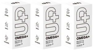 3 x UP Health Pharma UP OMEGA+ 60 kapsułek – Omega-3 Serce Mózg