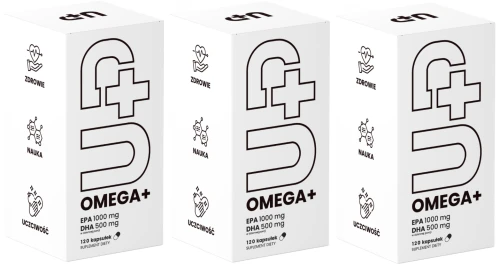 3 x UP Health Pharma UP OMEGA+ 60 kapsułek – Omega-3 Serce Mózg (id: 9458)