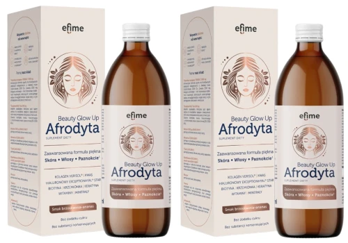 2 x EkaMedica EFIME Afrodyta Beauty Glow Up 0,5L Zaawansowana formuła piękna - bez substancji konserwujących  i bez dodatku cukru (id: 9462)
