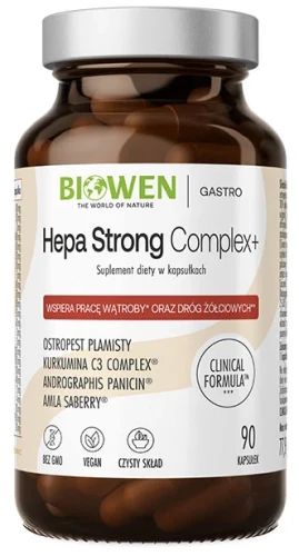 Biowen Hepa Strong Complex+ 90 kapsułek - Wątroba Cholesterol Detoksykacja (id: 4590)