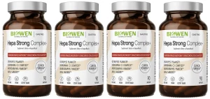 4 x Biowen Hepa Strong Complex+ 90 kapsułek - Wątroba Cholesterol Detoksykacja